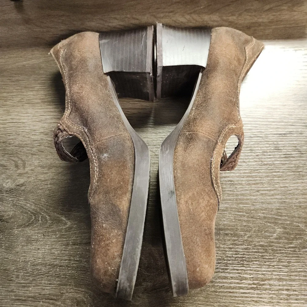 Vtg Mudd Y2K Brown Plaid Chunky Heel Platform Mary Jane *Fit Size 9/10 RARE 90's